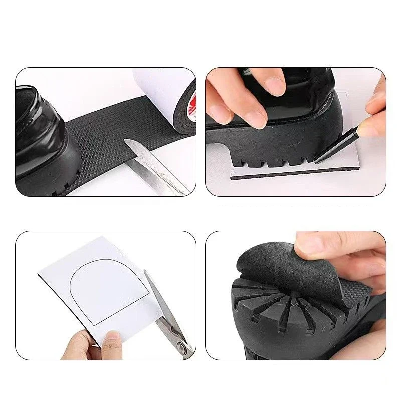 6/8/10CM Thick Non-Slip Wear-Resistant Shoe Sole Sticker-Anti Abrasion Heel Quieter Sound-Canceling Chunky Heel Protection 1Roll