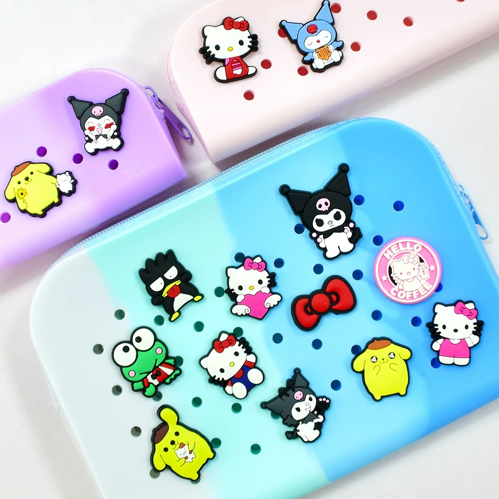 3/45PCS Sanrio Kuromi HelloKitty Shoe Charm Mix Wholesale PVC Decor Buckle Clog Bag Wristband Detachable Waterproof Party Gift