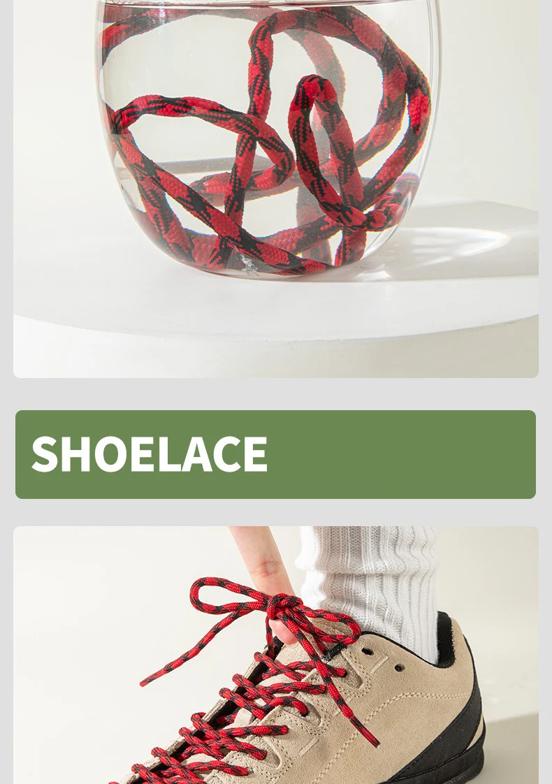 New Anti-Slip Durable Sports Shoe Laces for Outdoor Heavy-Duty Use Double Spherical Cross Woven Mountaineering Shoelaces
