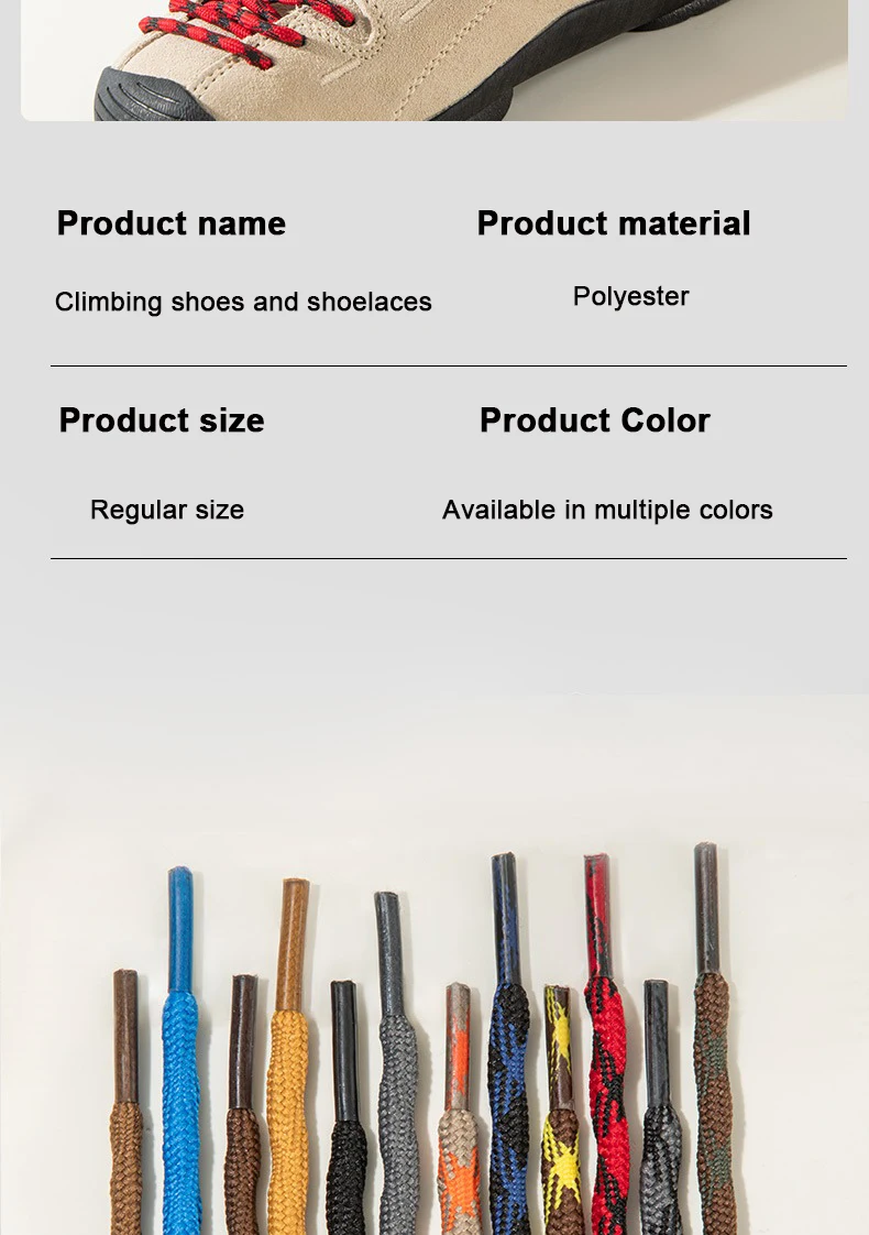 New Anti-Slip Durable Sports Shoe Laces for Outdoor Heavy-Duty Use Double Spherical Cross Woven Mountaineering Shoelaces