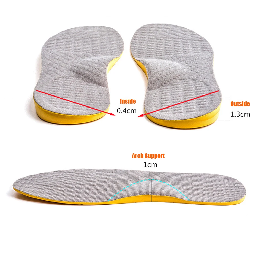 Flat Foot Orthopedic Insoles for Men Women Shoes Arch Support Insoles for Children X/O Type Legs Knee Varus Correction Shoe Pads