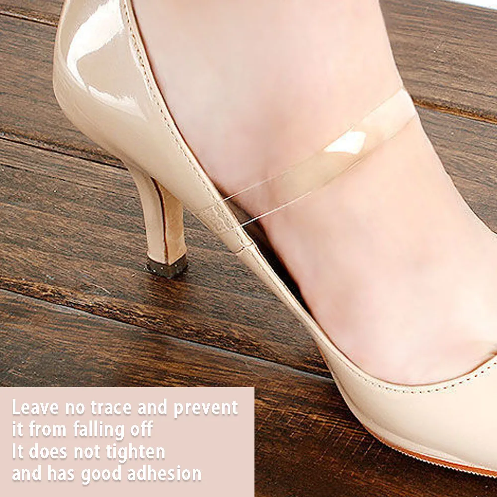 2 pairs Invisible Elastic Silicone Transparent Shoelaces for High Heel Shoes Fashion Design High Quality Straps Ankle Shoelace