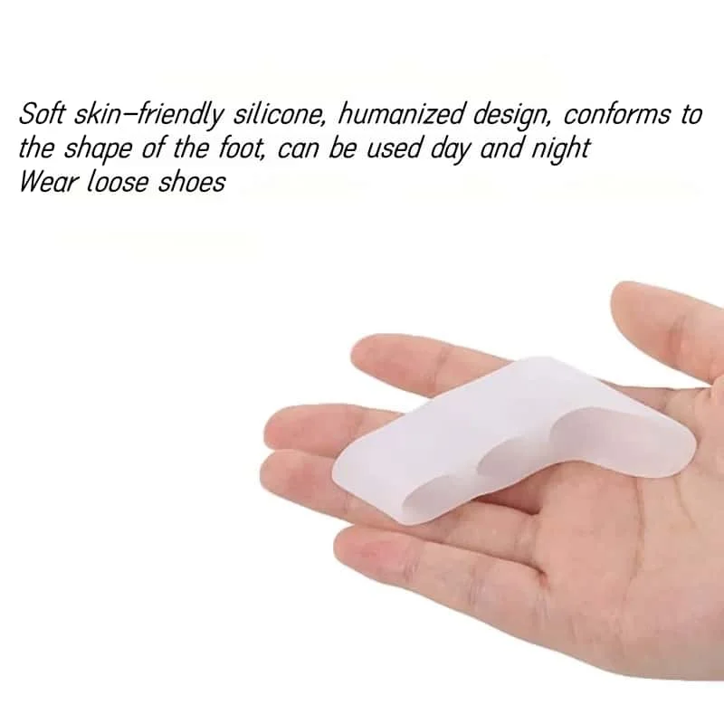 2Pcs Transparent Silicone Toe Covers with Three Holes, Anti-Friction, Anti-Blister, Suitable for Day and Night Use