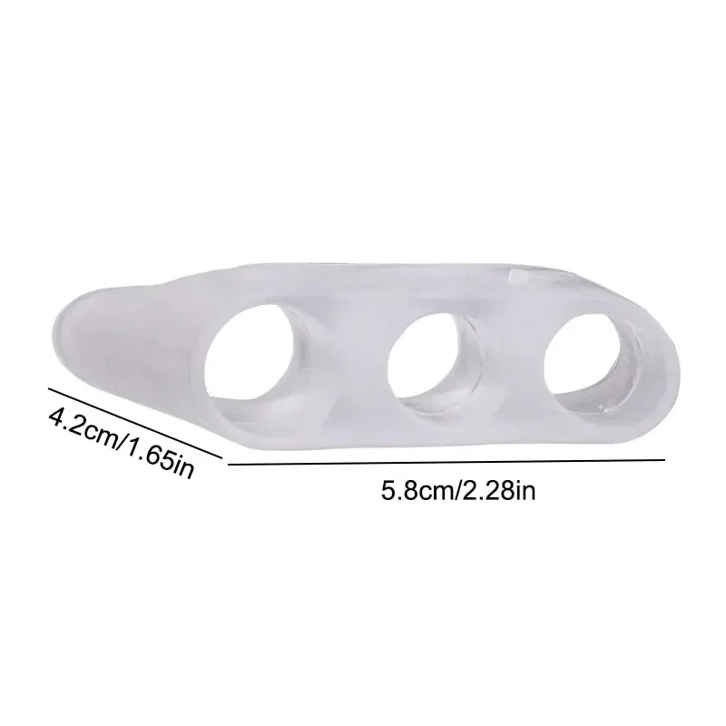 1 Pair Soft Silicone Toe Separator Corrector Three Hole Toe Sleeve Small Toe Varus Protector Pain Relief Foot Care