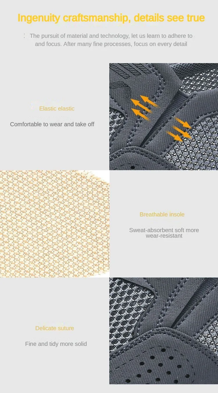 Men's Shoes 2025 Summer Casual Sneakers Breathable Mesh Chunky Sole Affordable Free Shipping