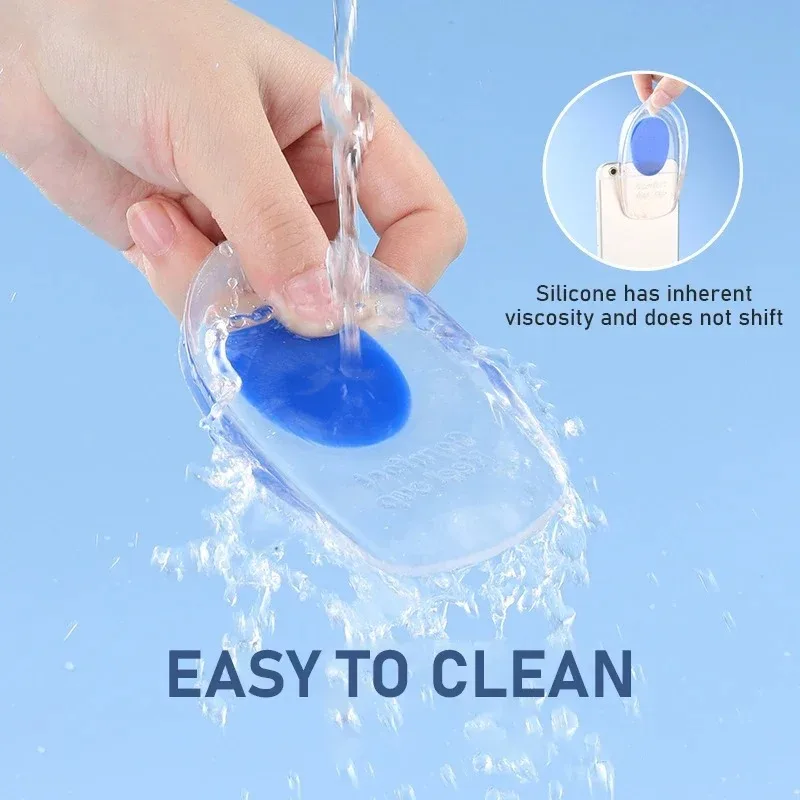 1Pair Silicone Gel Heel Insoles for Plantar Fasciitis Heel Spur U-shaped Pain Relief Protective Inserts Soft Pads for Men Women