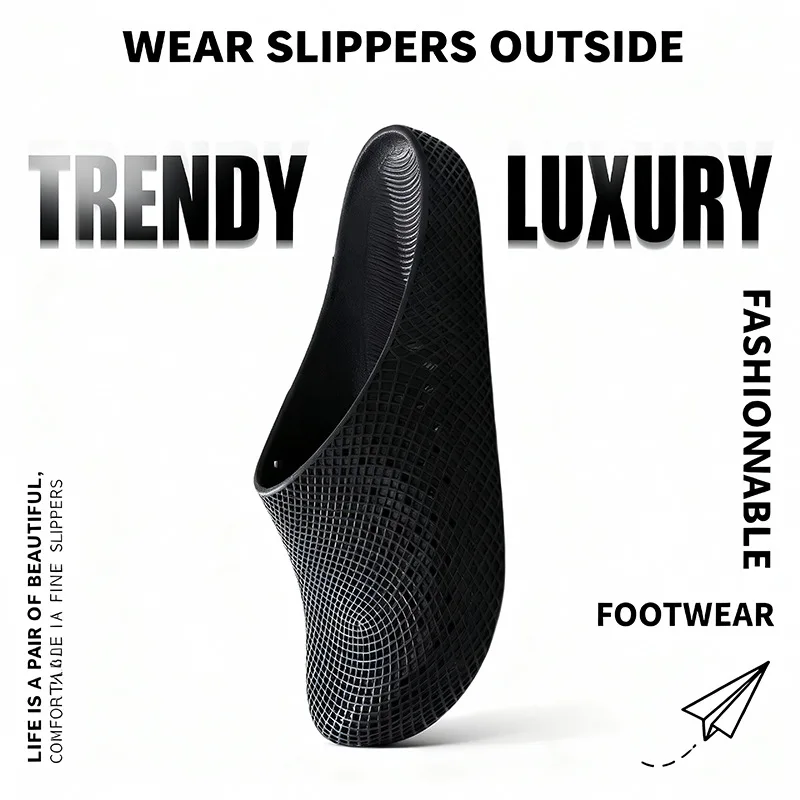 Men's Summer Breathable Clogs, Anti-Slip Outdoor Slip-On Sandals, Half-Cover Casual Work Shoes with Holes