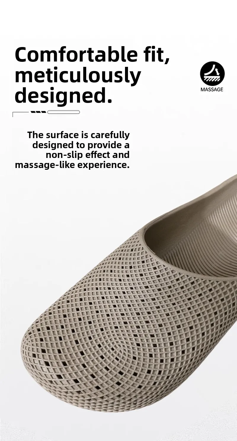 Men's Summer Breathable Clogs, Anti-Slip Outdoor Slip-On Sandals, Half-Cover Casual Work Shoes with Holes