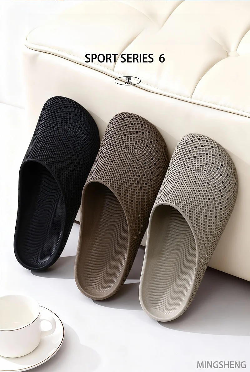 Men's Summer Breathable Clogs, Anti-Slip Outdoor Slip-On Sandals, Half-Cover Casual Work Shoes with Holes