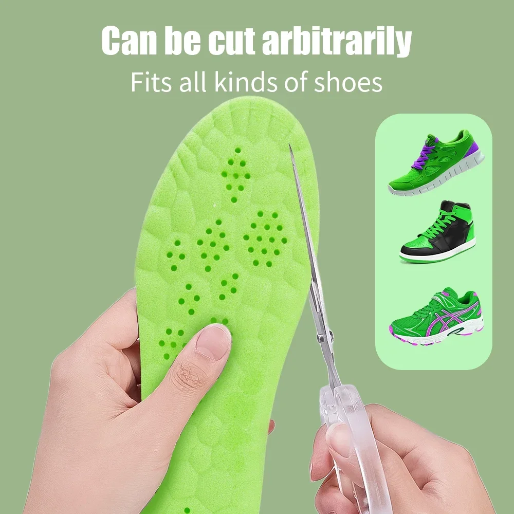 4D Sport Insoles for Men Women Soft High Elasticity Insole Running Shoes Pad Deodorant Orthopedic Arch Support Insert Cushion