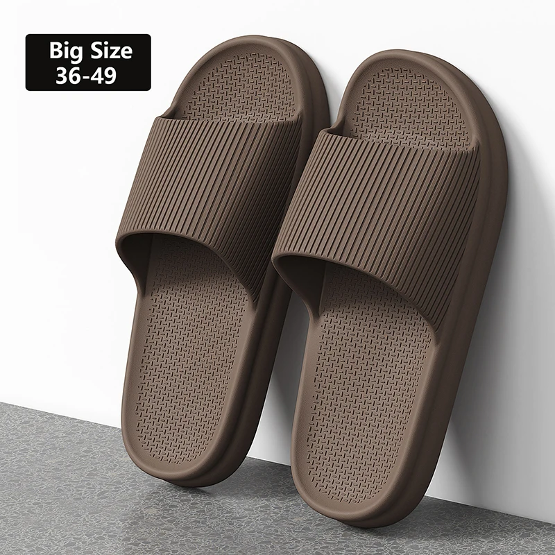 Big Size 48-49 Men Slippers Indoor Outdoor EVA Flat Sole Home Slippers For Women Man Soft Non-slip Couple Beach Shoes Sandals