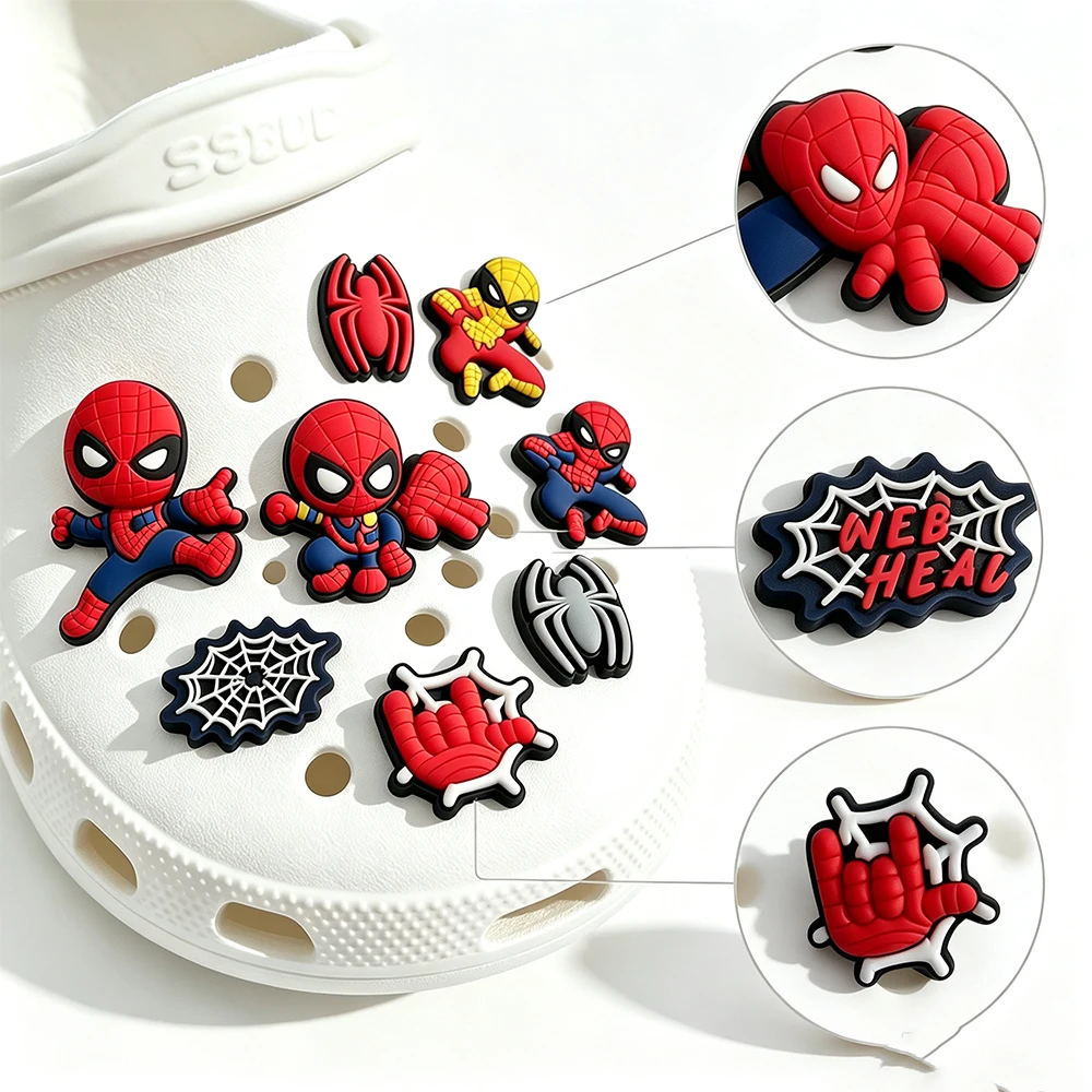 21PCS Cartoon Anime Heroes Character Shoe Charm Wholesale PVC Clog Wristband Decor Buckle Detachable DIY Waterproof Party Gift