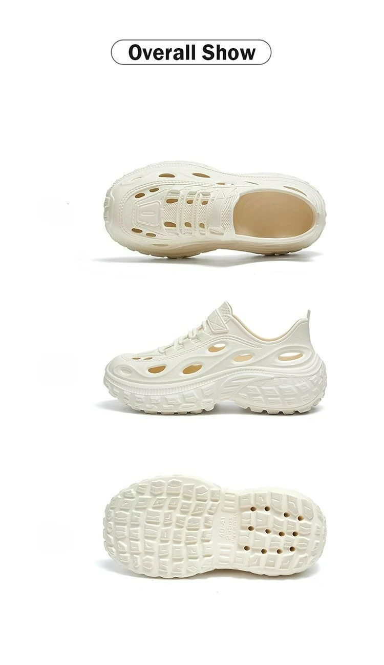 Women's Summer Shoes with Thick Soles Men's Perforated Shoes Quiet Odor Proof Water Wading Quick Drying Sports Non Slip Sandals