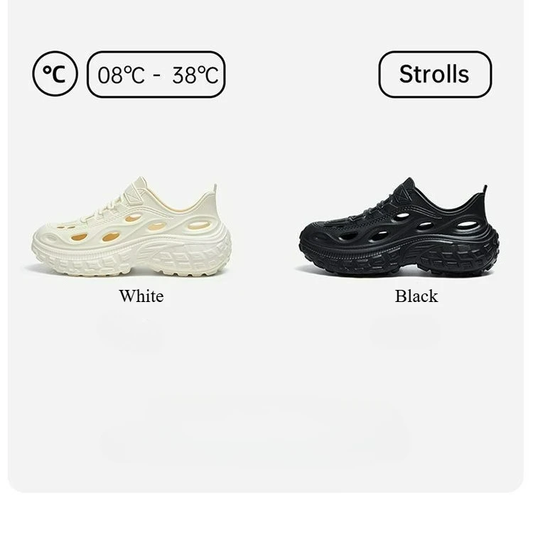 Women's Summer Shoes with Thick Soles Men's Perforated Shoes Quiet Odor Proof Water Wading Quick Drying Sports Non Slip Sandals