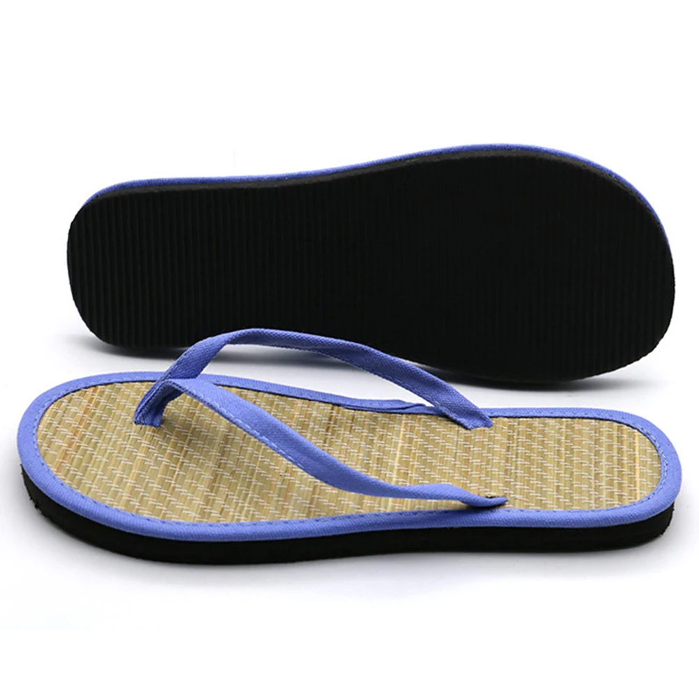Breathable Summer Sandals,Rattan Sandals For Home/Outdoor Wear,Unisex Summer Flat Bottomed Straw Mat Slippers,For Casual Walk