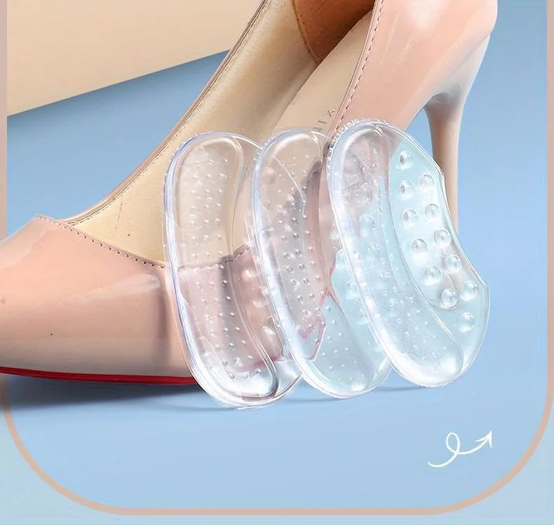 Invisible Heel Grips for Shoes, Comfortable Anti-Chafing Heel Pads, Slip-Resistant Heel Protectors, Half-Size Shoe Adjusters