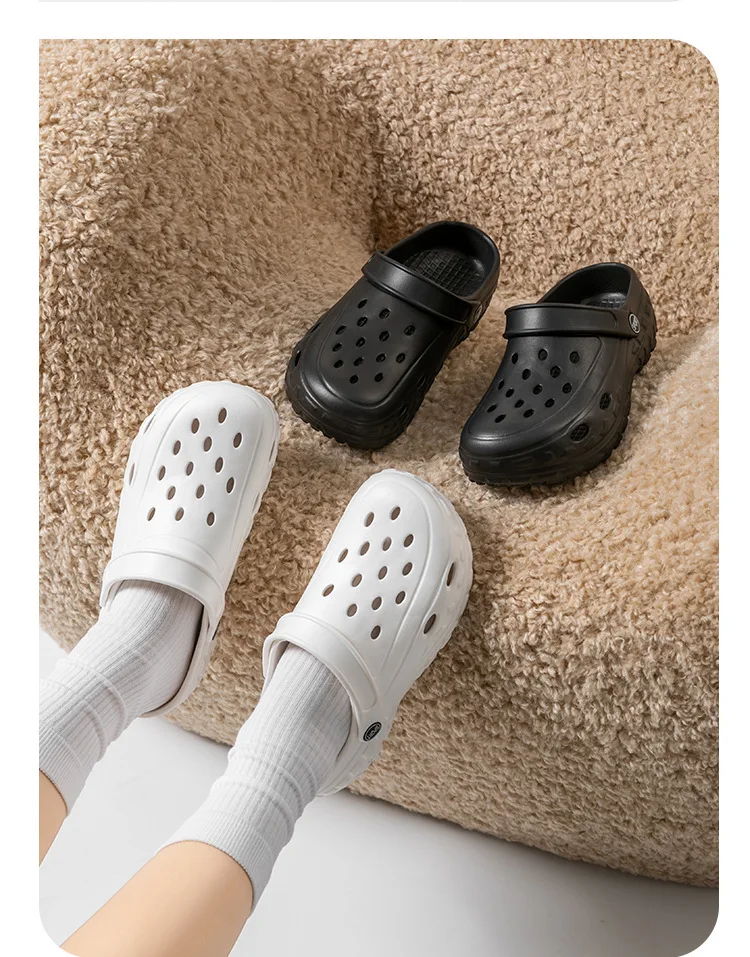 Summer Women Clogs Female Sandals Thick Bottom Home Slides Soft EVA Dry Wedges Platform Garden Shoes Beach Sandals Home Slippers