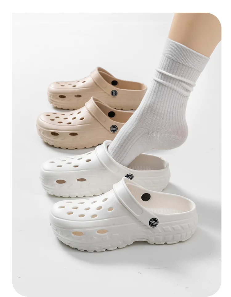 Summer Women Clogs Female Sandals Thick Bottom Home Slides Soft EVA Dry Wedges Platform Garden Shoes Beach Sandals Home Slippers