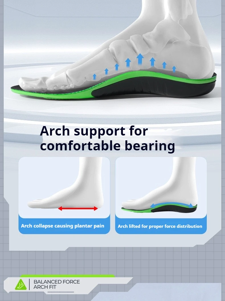 Flatfoot Orthopedic insoles Arch Support Shoe Insole Men Women Shock Absorption Shoe Sole Comfortable Running Sports Pads 1Pair