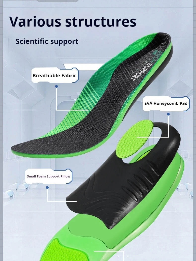Flatfoot Orthopedic insoles Arch Support Shoe Insole Men Women Shock Absorption Shoe Sole Comfortable Running Sports Pads 1Pair