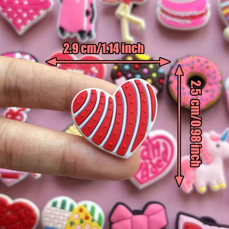 10/20/50 Sets of Randomly Mixed Pink Shoe Decorations, Pink Shoe Decoration Sets - Creative Street Style Shoe Decorations