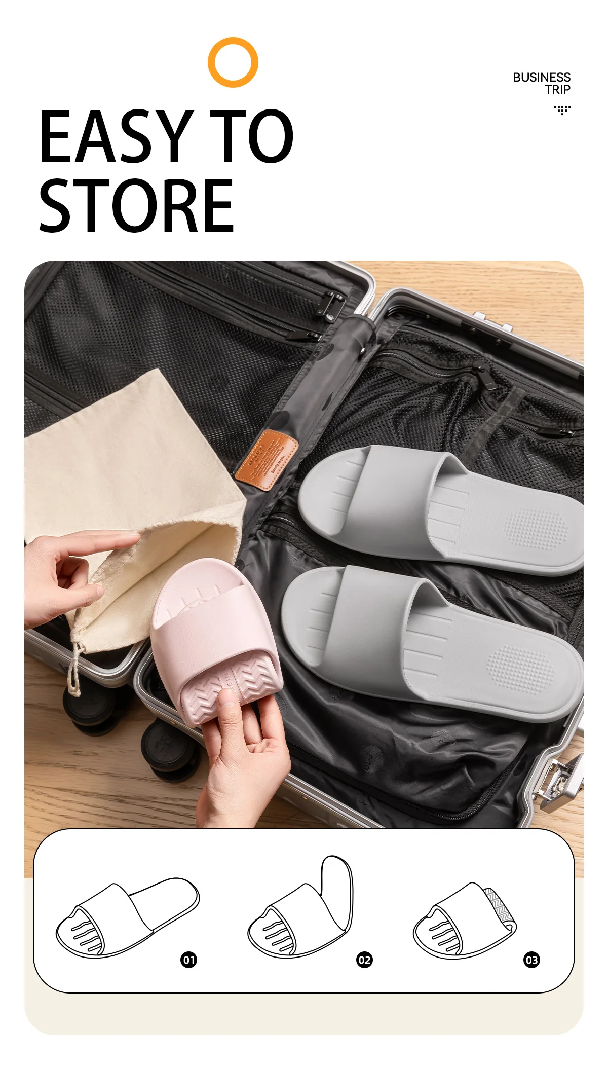 EVA Convenient Slippers Easy To Fold Travel Indoor Slippers Comfortable Light Casual Slippers