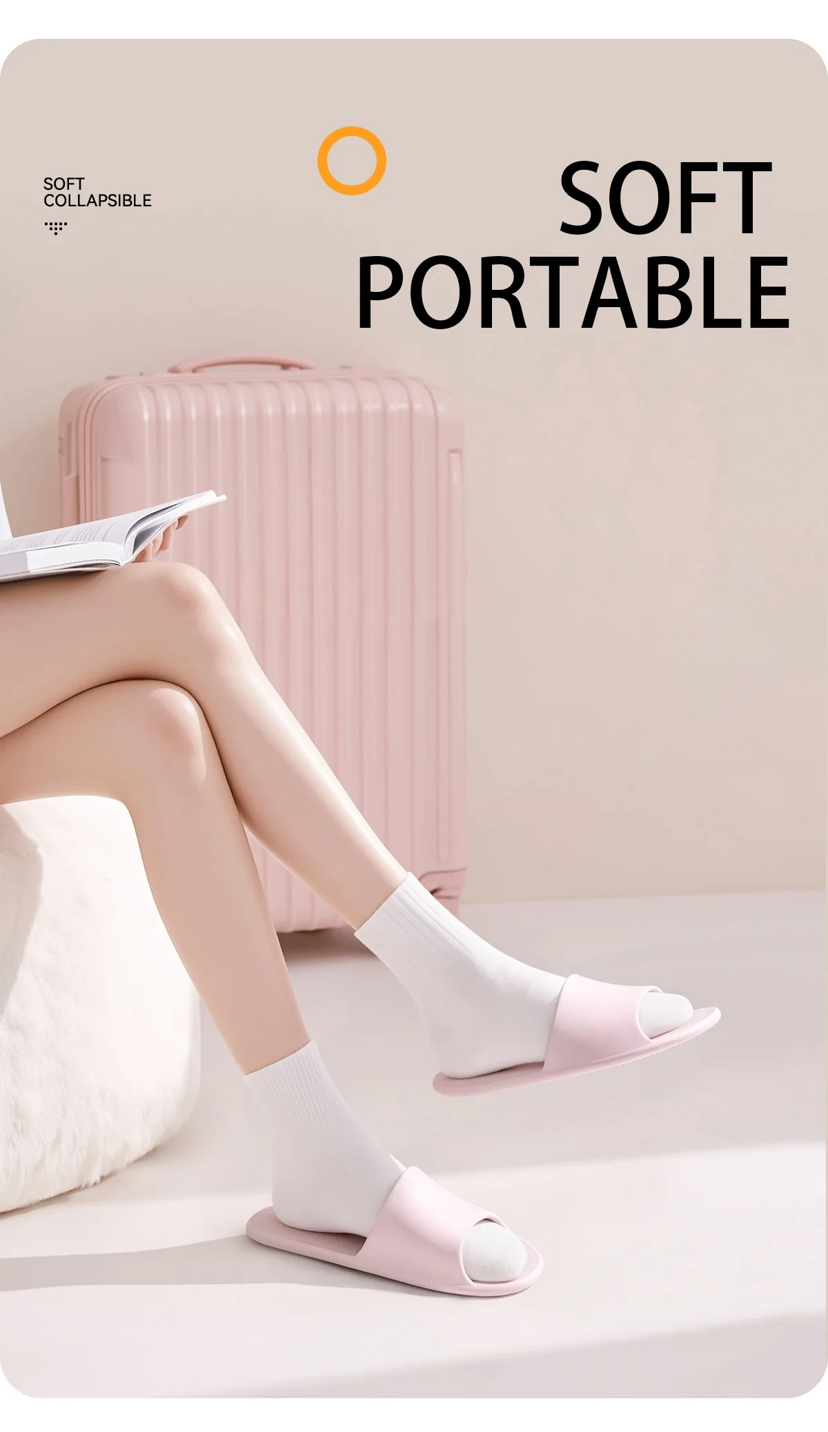 EVA Convenient Slippers Easy To Fold Travel Indoor Slippers Comfortable Light Casual Slippers