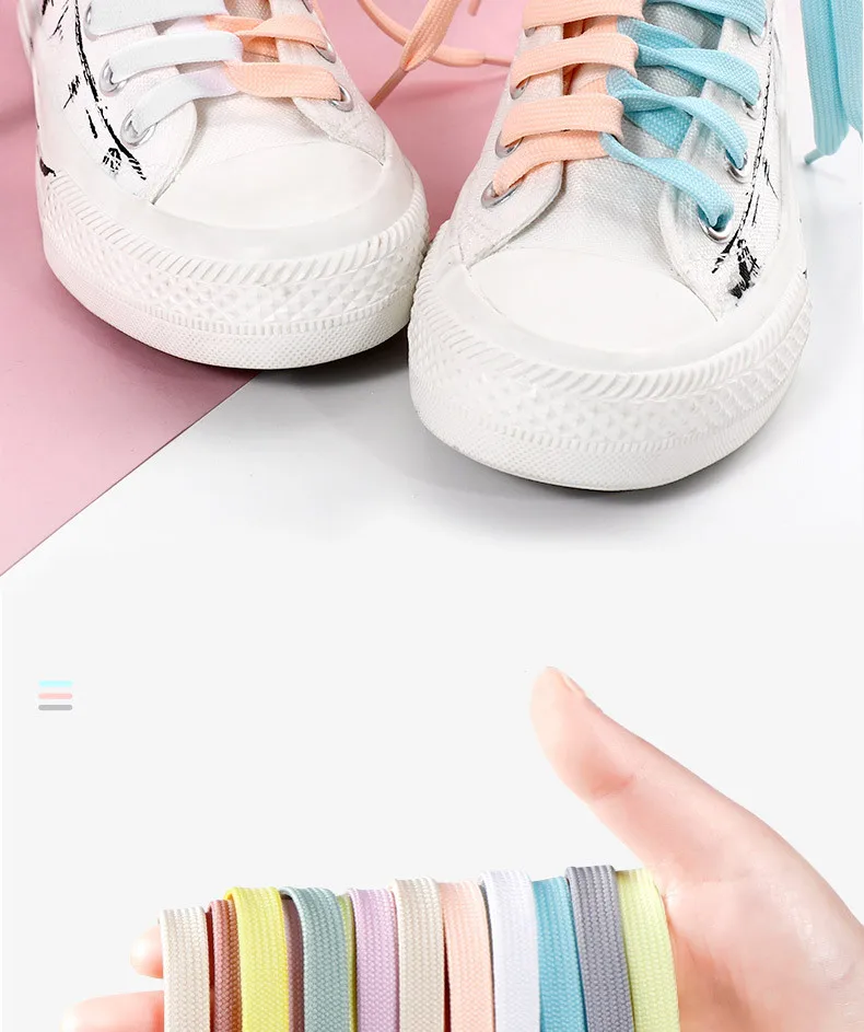 1Pair Sneakers Shoelaces Shoes Accessories Laces for Shoes Unisex Flat Shoe Lace Classic Shoelace Solid Color Shoe Strings