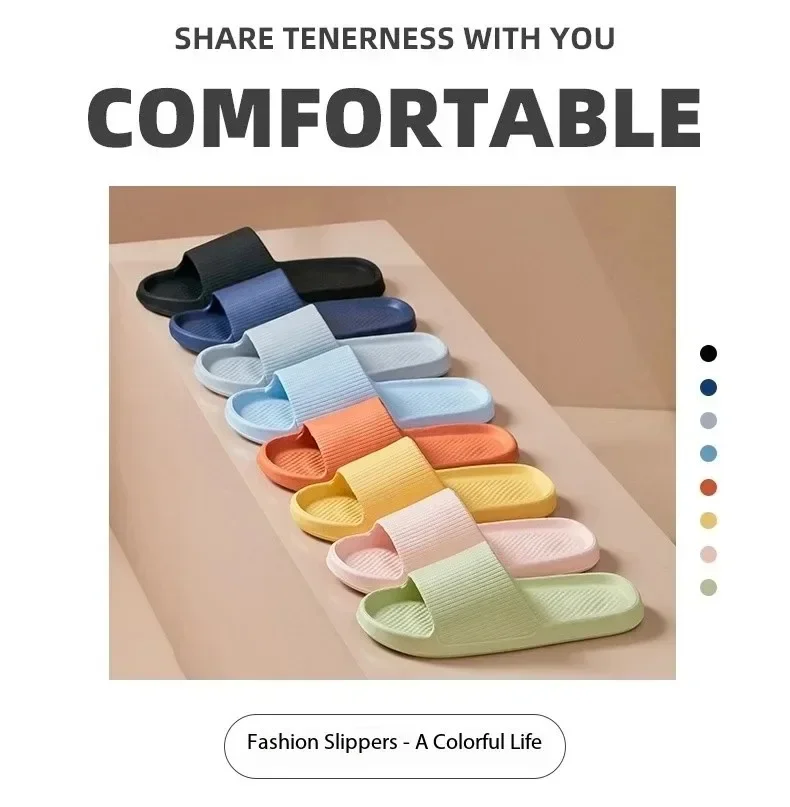 Non-slip EVA Soft Sole Massage Shower Shoes for Women Men Couples Waterproof Home Leisure Fashion Bathroom Slippers
