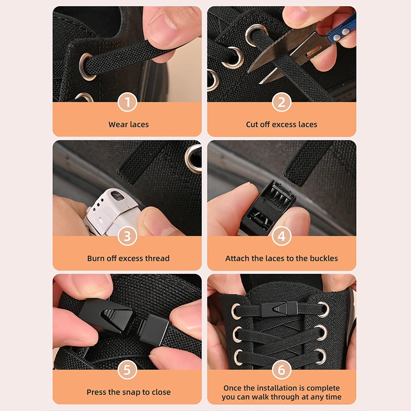 1 Pair No Tie Shoe Laces Press Lock Shoelaces Without Ties Elastic Laces Sneaker Kids Adult Widened Flat Shoelace for Shoes