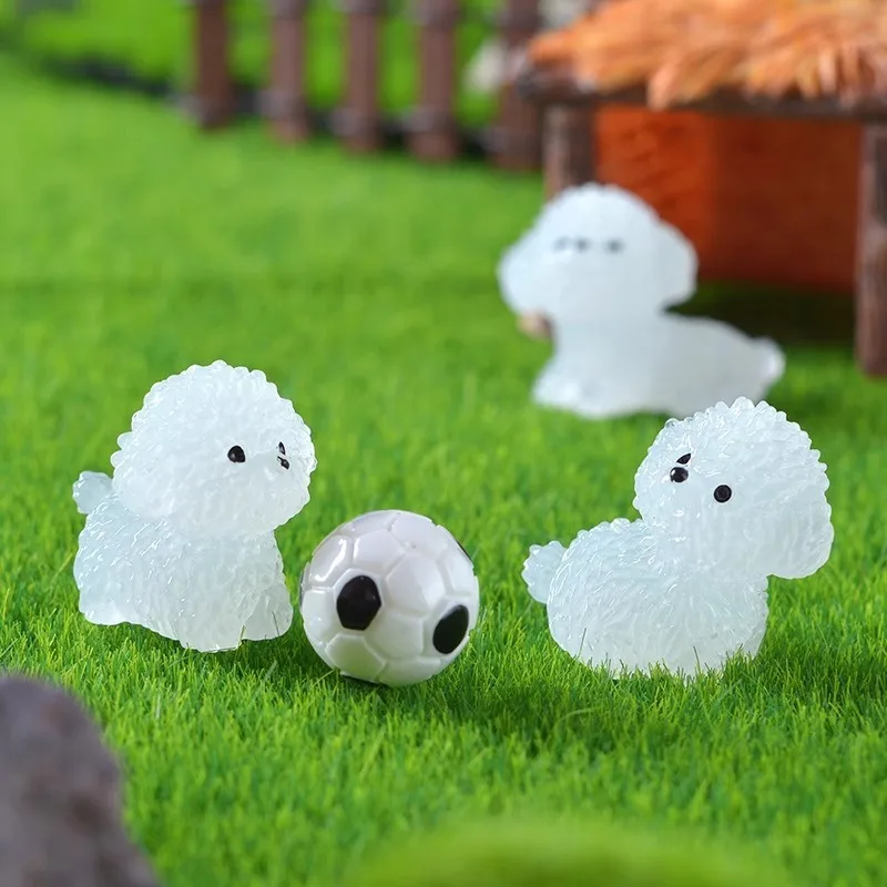 4PCS Shoe Charms Set Accessories Hole Shoe Buckle Cute White Luminous Puppy ABS Shoes Decorations for Sandals Beach Bag DIY Gift