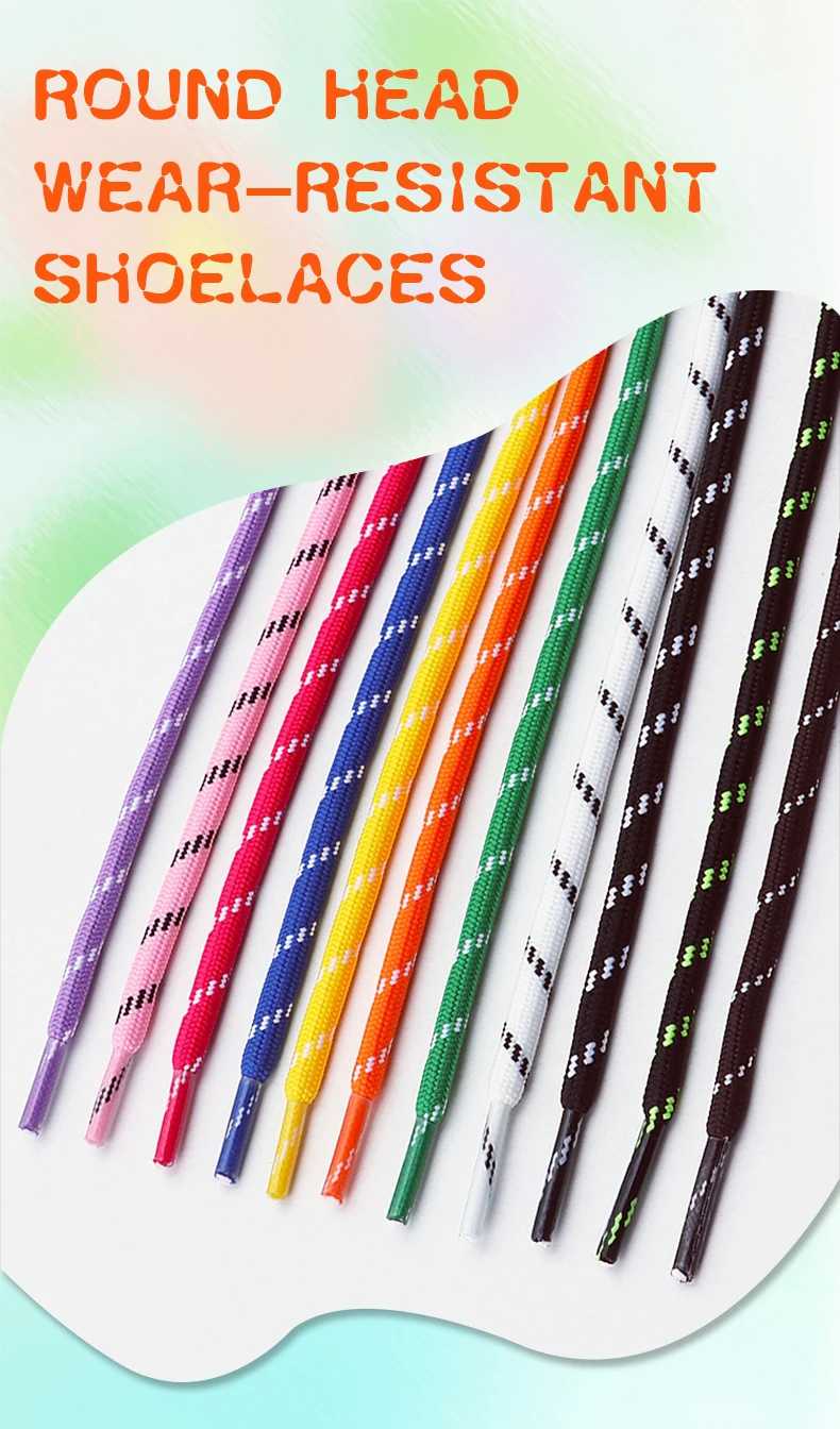 5mm Thick Round Shoelace Outdoor Sports Laces Sneaker Basketball Shoe Laces Length 100/120/140/160cm Shoe Accessories 1Pair