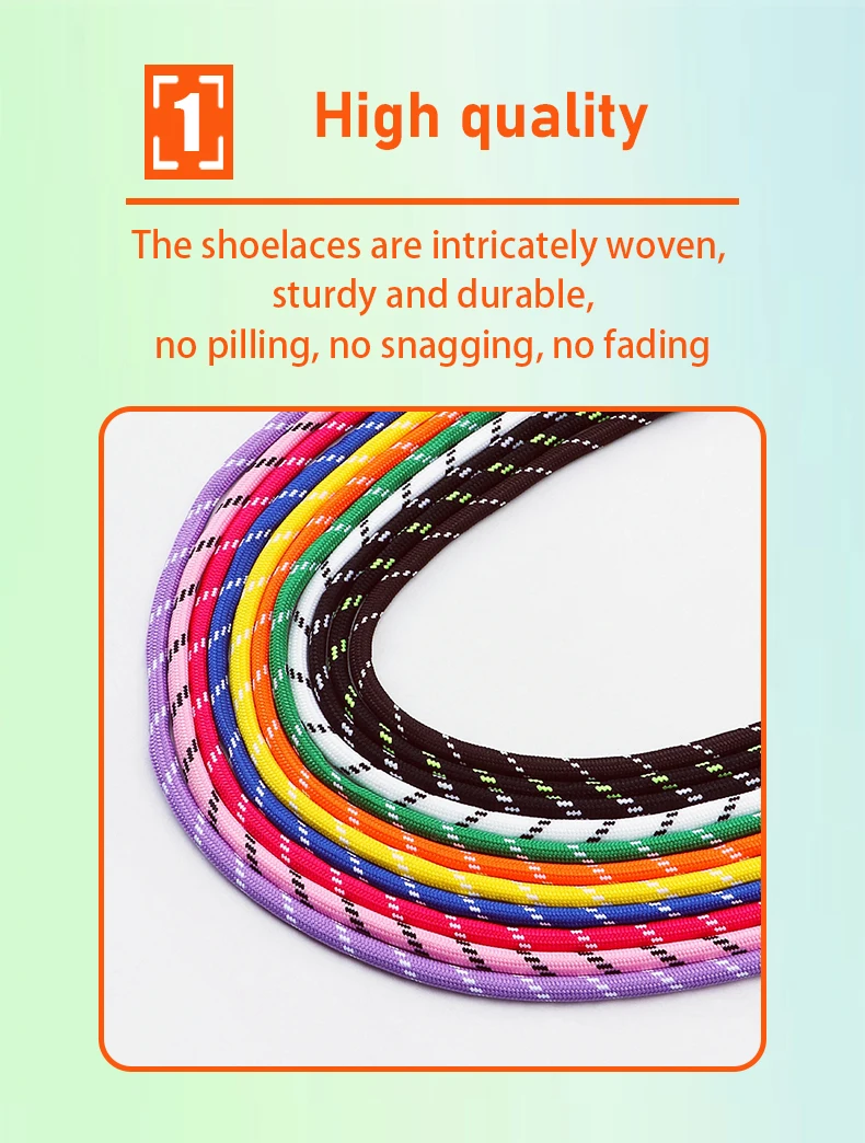 5mm Thick Round Shoelace Outdoor Sports Laces Sneaker Basketball Shoe Laces Length 100/120/140/160cm Shoe Accessories 1Pair
