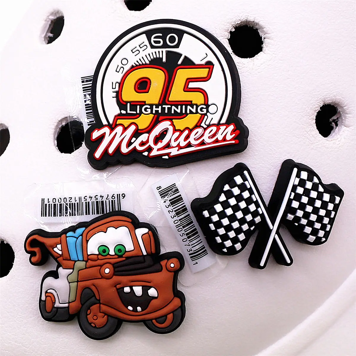 1pcs Original Movie Racing Story Shoe Charms Sandal Accessories Decorations Cartoon Cars PVC Clog Pin Clips Buckle Holiday Gifts