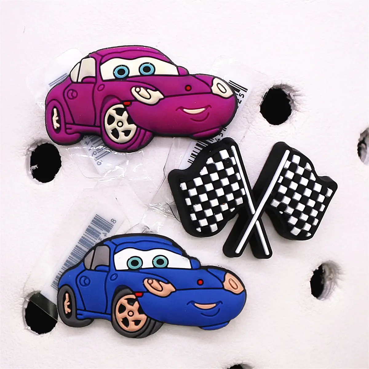 1pcs Original Movie Racing Story Shoe Charms Sandal Accessories Decorations Cartoon Cars PVC Clog Pin Clips Buckle Holiday Gifts