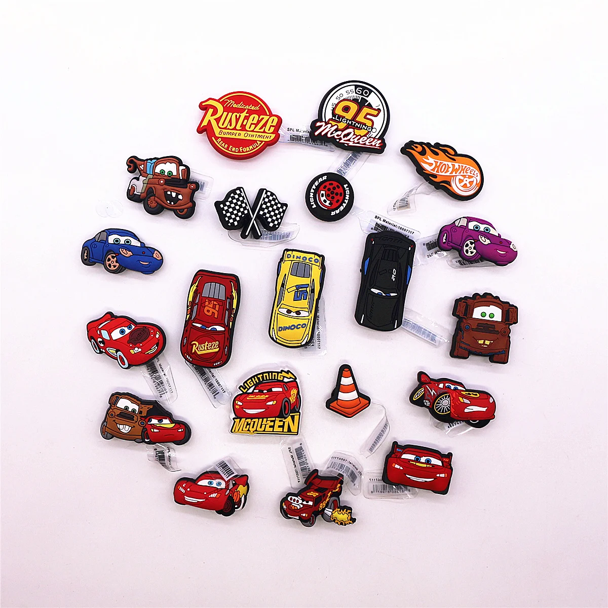 1pcs Original Movie Racing Story Shoe Charms Sandal Accessories Decorations Cartoon Cars PVC Clog Pin Clips Buckle Holiday Gifts