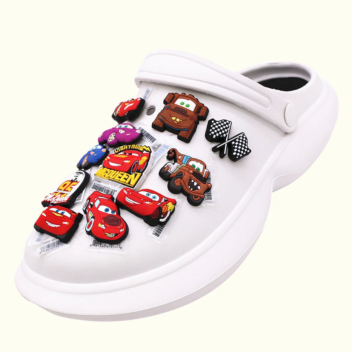 1pcs Original Movie Racing Story Shoe Charms Sandal Accessories Decorations Cartoon Cars PVC Clog Pin Clips Buckle Holiday Gifts