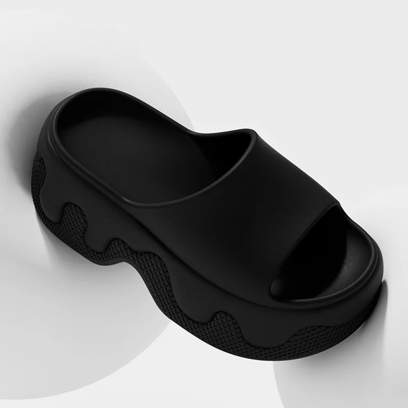 Chunky Platform Ice Cream Slippers Women 2026 Summer Eva Wedge Heeled Sandals Woman Non Slip Thick Sole Beach Sandles Female