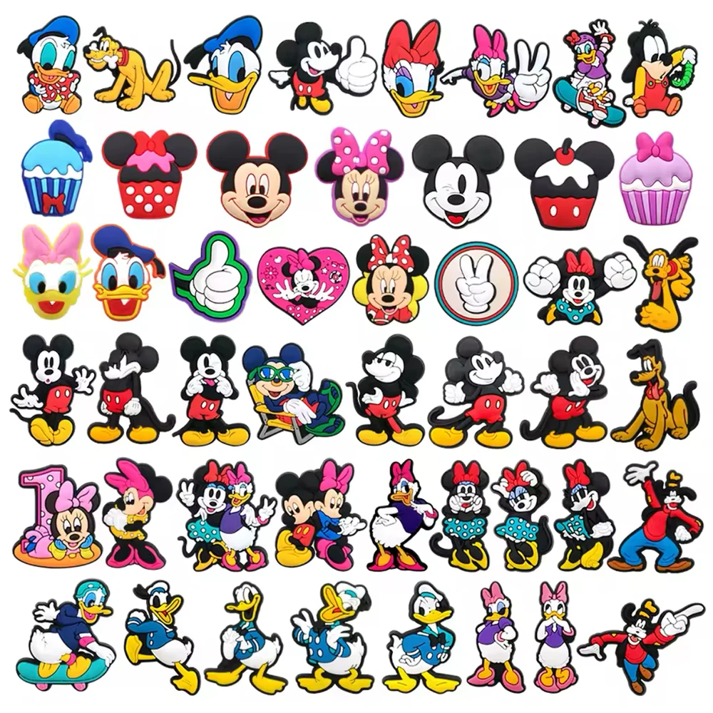 Mesucs 8-48Pcs Cartoon Shoe Charms for Women Men Girls Shoes Decoration Accessories For Clog Sandal Wristband Bag