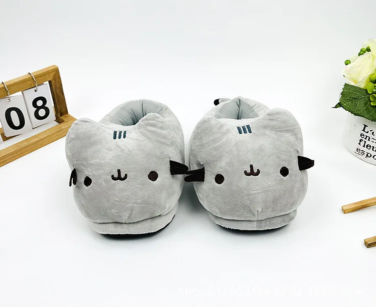 Cute Slippers Cartoon Cat Slippers Indoor Home Warmth Fall & Winter Plush Cotton Shoes Cotton Slippers for Men