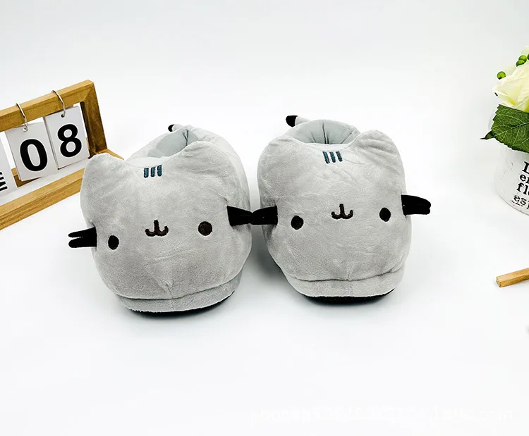 Cute Slippers Cartoon Cat Slippers Indoor Home Warmth Fall & Winter Plush Cotton Shoes Cotton Slippers for Men