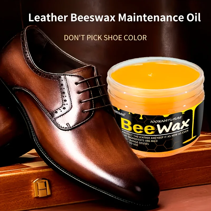 LOORSAN 80ml New Universal Beeswax Shoe Polish Kit - Quick Shine, Deep Nourishment, All Colors, Easy, Long-lasting Protection