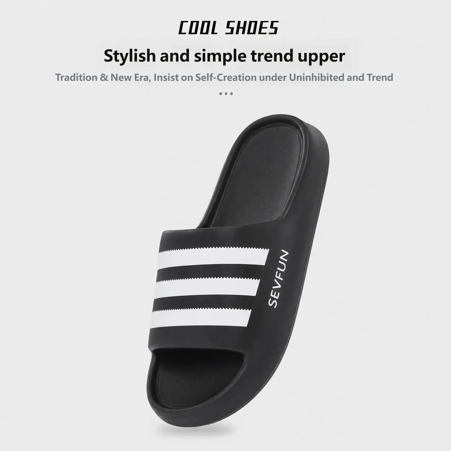 Men Striped EVA Slides Summer Non Slip Slippers Soft Cushion Open Toe Sandals Indoor Home Outdoor Beach Casual Shoes