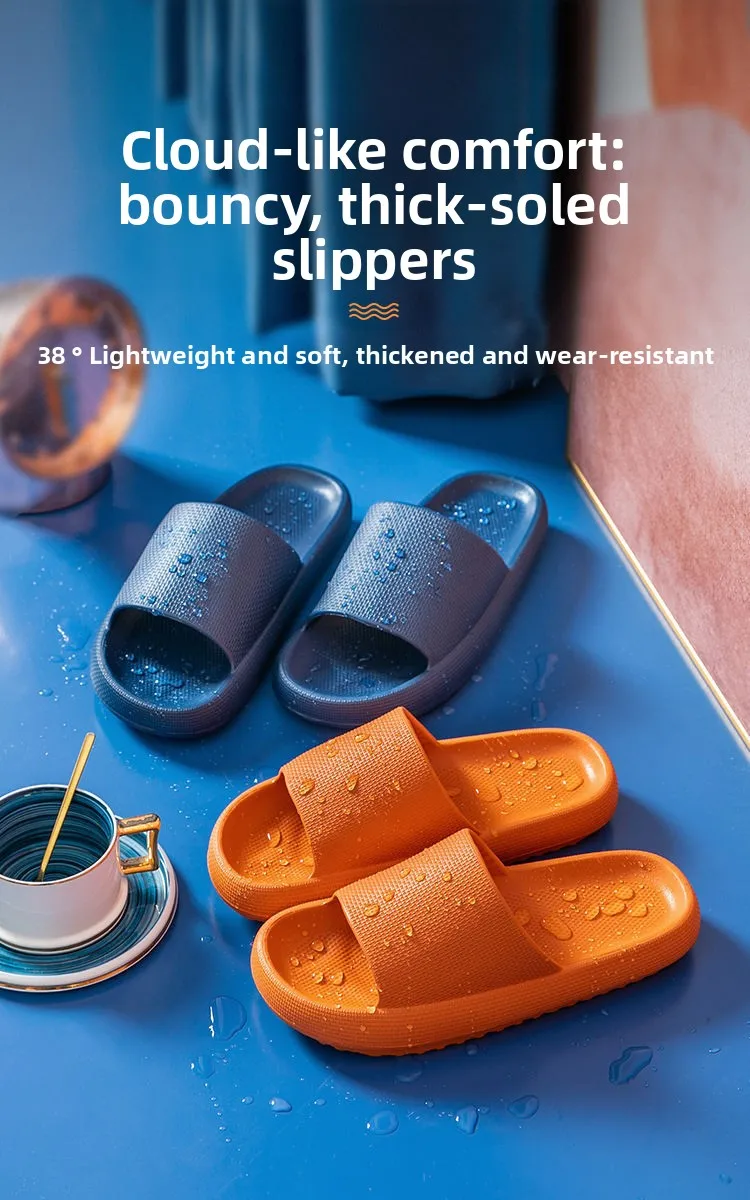 New Outdoor ultra-soft indoor-outdoor men's and women's slippers, thick-soled couple's flip-flops for indoor and outdoor use