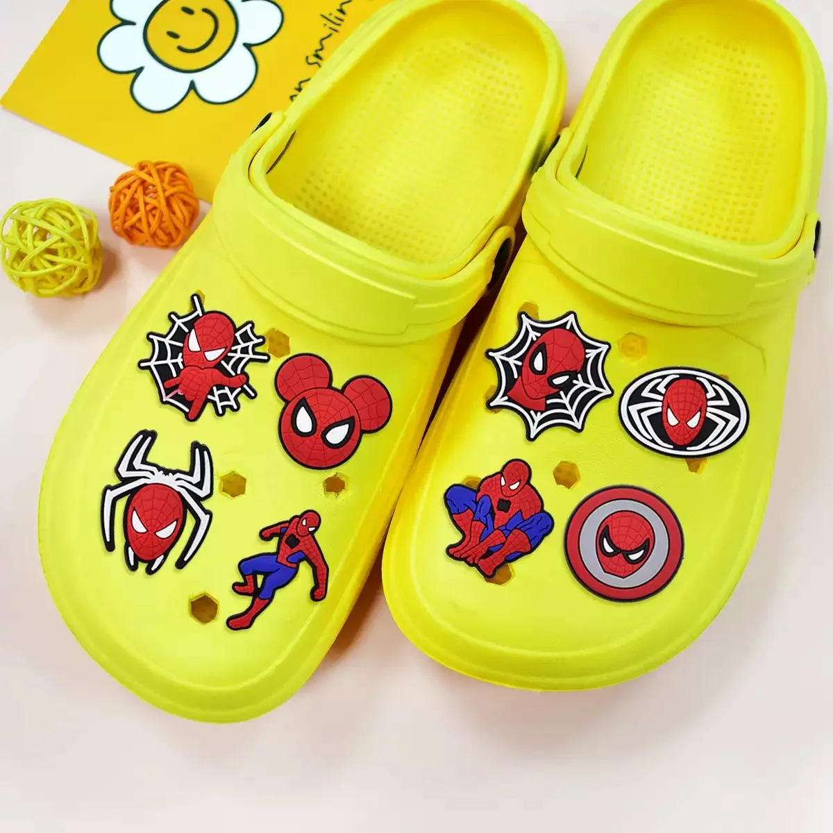 13-45Pcs Cartoon superhero Shoe Charms for Crocs, Clogs Bubble Slides Shoe Accessories DIY Shoe Decoration Buckle Party Gifts