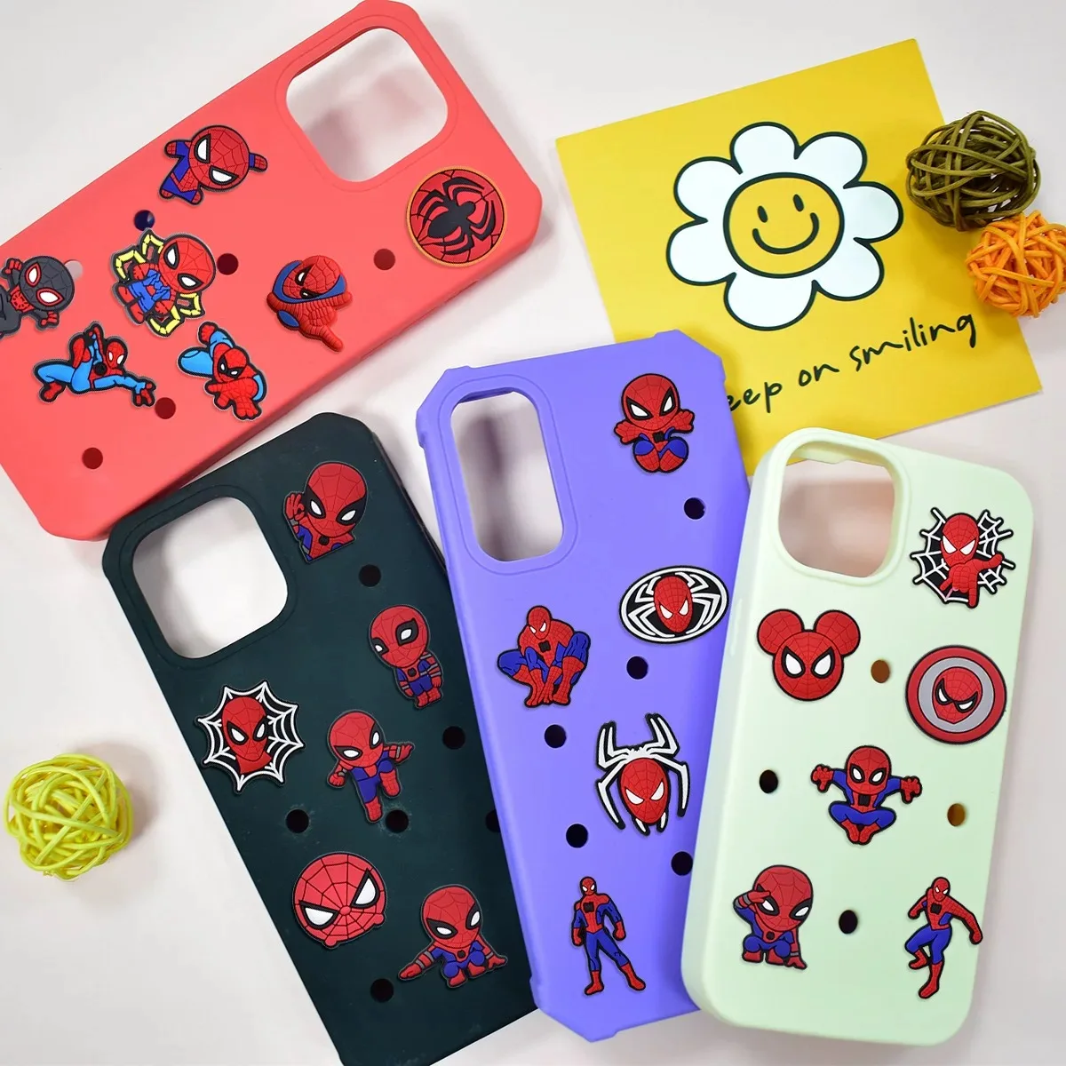 13-45Pcs Cartoon superhero Shoe Charms for Crocs, Clogs Bubble Slides Shoe Accessories DIY Shoe Decoration Buckle Party Gifts
