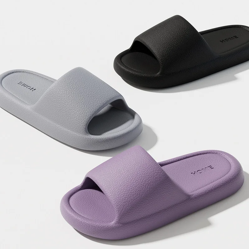 Soft Sole EVA Home Slippers For Women Thick Platform Home Bathroom Slides Woman Summer Non Slip Beach Flip Flops Couple Sandals