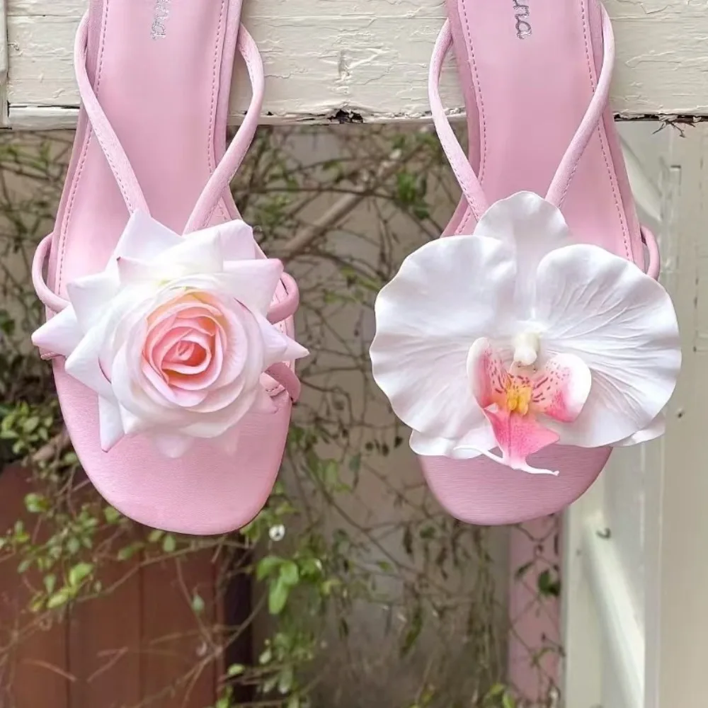 1 Pair Simulation Coloful Thai Fairy Butterfly Flower Shoe Buckles Butterfly Orchid Phalaenopsis Shoe Flower Sandals