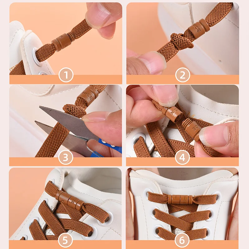 8mm No Tie Shoe Laces Button locking Without Ties Elastic Laces Sneaker Widened Flat Shoelace for Shoes