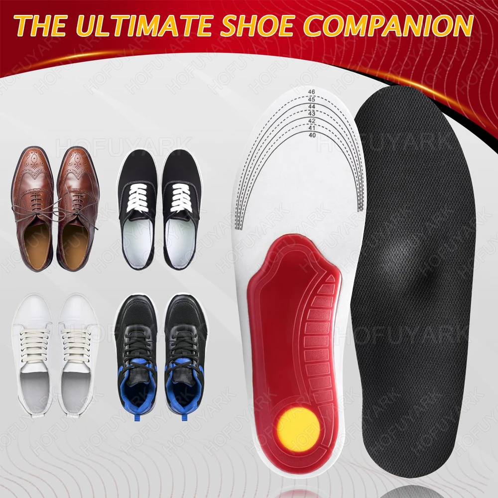 Orthotic Insole Men High Arch Support Flatfoot Orthopedic Insoles For Feet Ease Pressure Plantar Fasciitis Pain Relief Shoe Sole